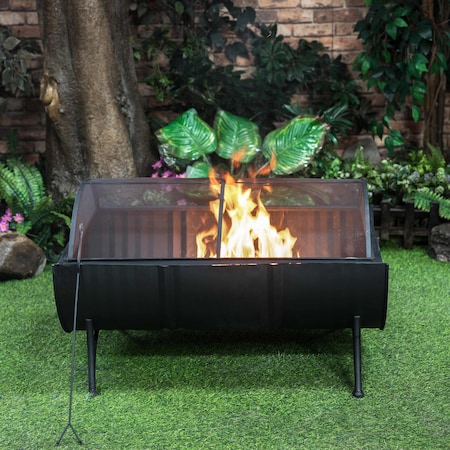 Deko Living Barrel Wood Burner Firepit - 35 Inch COB10502
